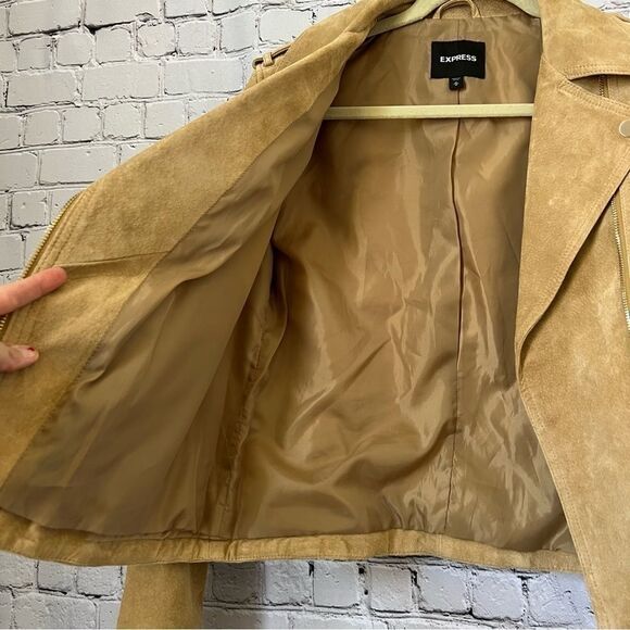 Express tan suede leather jacket size medium - Picture 5 of 9
